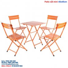 Bàn 2 ghế Cafe ngoài trời Patio sắt mini 