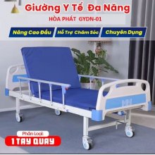 Giường y tế đa năng nâng đầu 1 tay quay đầy đủ phụ kiện 